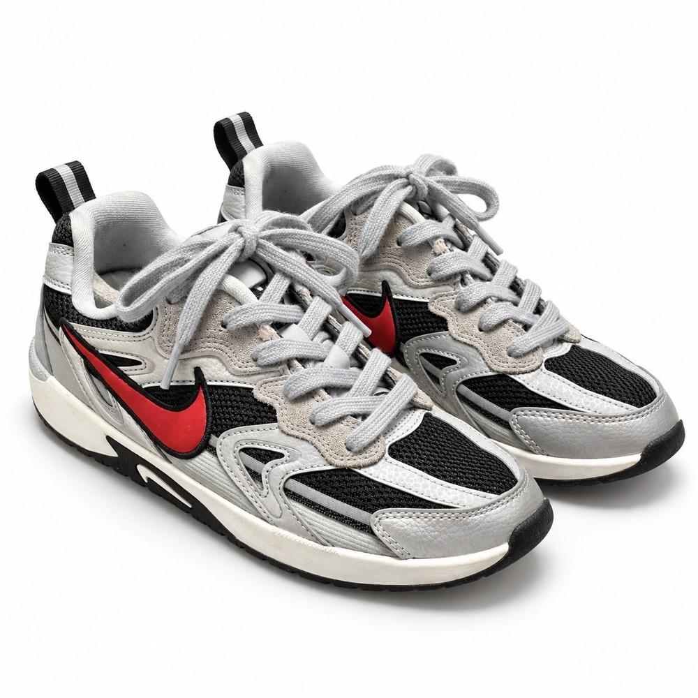 Nike V2K Run Metallic Silver Red Black Sneakers FN0314-005 Womens 7